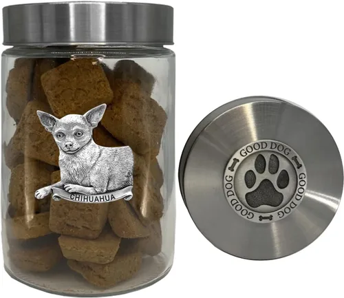 Miniatura 32 de Heritage Pewter Basset Hound Good Dog Treat Jar – Tarro de golosinas de 34 onzas con tapa hermética a rosca Regalo para propietarios de Basset