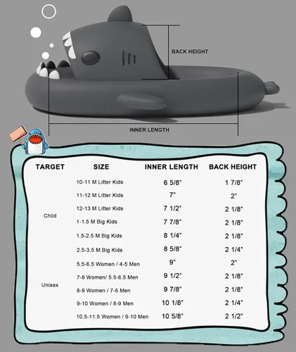 Miniatura 6 de Metogo Cloud Shark - Pantuflas antideslizantes con punta abierta para adultos, mujeres y hombres, lindas sandalias ligeras en la playa y ducha