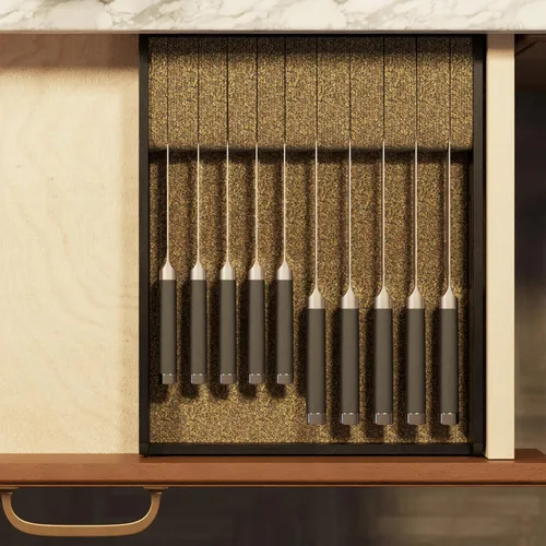 Miniatura 6 de SpaceAid Organizador Grande de Cajón para Cuchillos Inserto de Bambú, Soporte para Cuchillos de Carne de Cocina Organizadores Bloque para Cajón