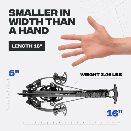 Miniatura 7 de BALLISTA BAT Compound Mini Crossbow - Small Crossbow for Hunting, Fishing and Target - 300 FPS, 130 Lbs, 2.46 lbs