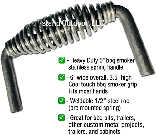 Miniatura 3 de LavaLock Mango de Resorte de Acero Inoxidable de 5-3/8" con Varilla de Acero de 1/2" (6" de Ancho, 3.5" de Alto) - Soldar EN