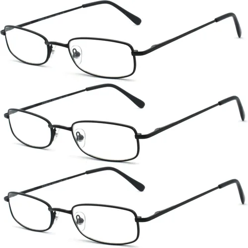 Classic Readers - Gafas de lectura rectangulares de metal para hombres y mujeres, multicolor