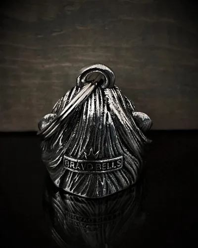 Miniatura 3 de Bravo Bells Campana de cabeza de león – Accesorio de campana de motociclista o llavero para buena suerte en la carretera – Fabricado en Estados