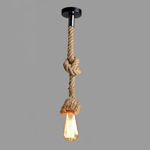 Lámpara colgante de cuerda de cáñamo vintage de 1 cabeza de 3.3 ft E26/E27, lámpara de techo vintage, estilo retro para comedor, restaurante, bar,