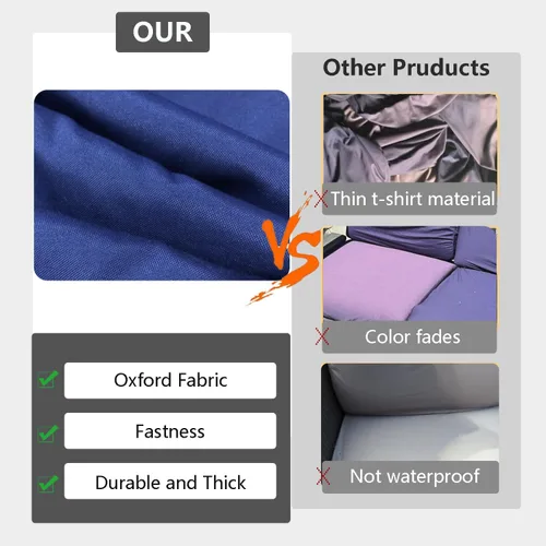 Miniatura 9 de FLYMEI Fundas para Cojines de Patio 24x24x4 Impermeables Funda para Cojín de Exterior de Reemplazo 2 Paquetes Funda para Cojín de Asiento de Azul