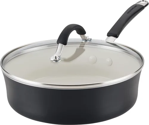 Miniatura 21 de Rachael Ray Cucina Sartén antiadherente de cerámica/Sartén, 12.5 pulgadas antiadherentes Sartén abierta, apta para lavavajillas - Azul marino