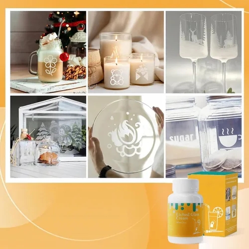 Miniatura 7 de Art Etch - Crema de inicio (3 onzas) para vidrio para diseños intrincados, crea diseños impresionantes en superficies de vidrio, suministros