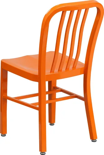 Miniatura 5 de Flash Furniture Gael - Juego de 2 sillas de metal naranja para interiores y exteriores de grado comercial