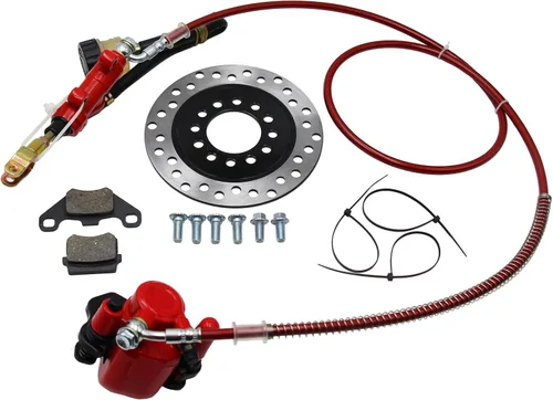 Miniatura 3 de Sistema de Caliper de Freno de Disco Trasero Hidráulico con Pastillas, Disco y Rotor para Moto de Cross, Quad, ATV, Go Kart, Buggy Arenoso de 150cc