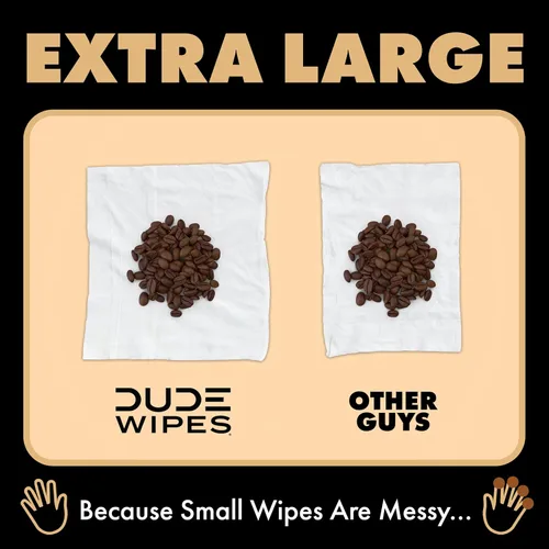 Miniatura 5 de DUDE Wipes Morning Grind Toallitas desechables – Toallitas húmedas extragrandes con aroma a café para adultos, paquete de 3 (144 unidades)