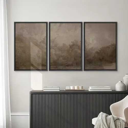 Miniatura 73 de SIGNWIN Lienzo enmarcado para pared, arte con pinceladas de flujo neutro en tonos beige abstractos, ilustraciones, arte moderno, decorativo