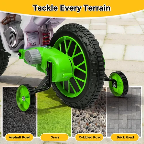 Miniatura 7 de TOBBI Motocicleta Eléctrica para Niños 12V Bicicleta de Tierra Juguete de Montar Motocicleta a Batería Vehículos Motorizados para Niños Todoterreno