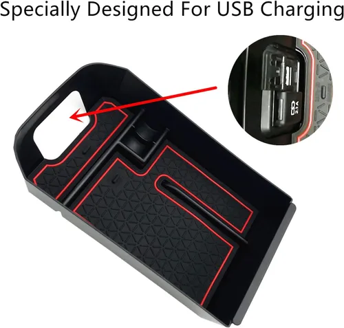 Miniatura 5 de Compatible con Toyota RAV4 2019 2020 2021 2022 2023 2024 2025 y RAV4 Prime 2021-2025 Accesorios Bandeja organizadora de consola central, caja de Rojo
