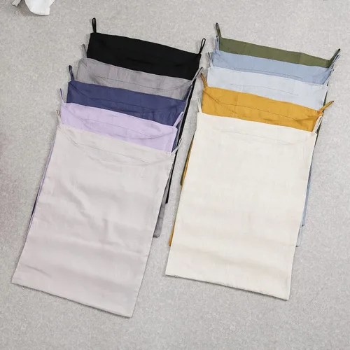 Miniatura 7 de Amazhiyu Pure Linen - Bolsa para colgar sobre la puerta con cremallera inferior para guardar ropa sucia, color azul cian