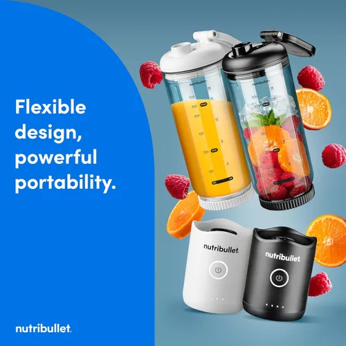Miniatura 2 de Batidora portátil nutribullet Flex 22oz 2Pack NBPB30200AKAW, Negro & Blanco