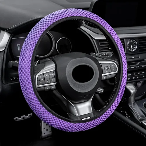 Miniatura 10 de Alpmosn Funda Elástica Extensible para Volante, Microfibra Transpirable de Seda de Hielo, Antideslizante, Accesorios de Interior de Automóvil