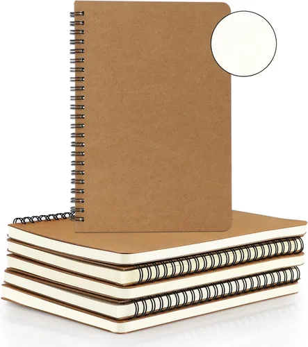 Miniatura 10 de EUSOAR Cuaderno en espiral en blanco de tapa dura, B5, 6 paquetes de 7.3 x 10.2 pulgadas, cuadernos de escritura de viaje, bloc de notas de notas