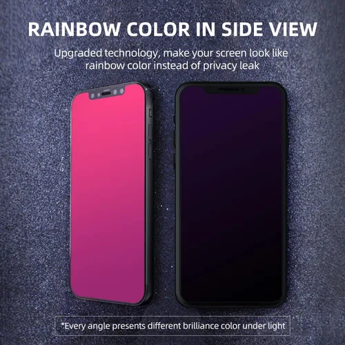 Miniatura 3 de EGKimBa Protector de pantalla de privacidad compatible con iPhone 11 Pro Max/iPhone XS Max, 6.5 pulgadas, degradado colorido electrochapado