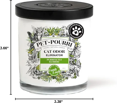 Miniatura 11 de Pet-Pourri Purrfectly Bamboo Cat Deodorizer Candle - Vela desodorizante de bambú para gatos, ingredientes y cera a base de plantas seguros