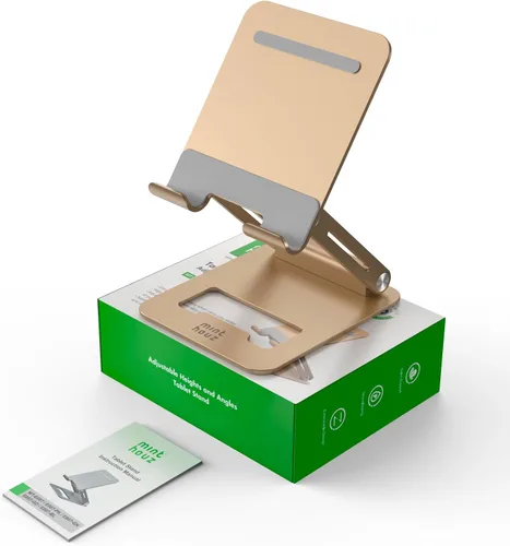 Miniatura 8 de Minthouz Soporte para tableta, soporte ajustable multiángulo para tableta, soporte de aluminio para iPad compatible con iPhone 17, 16, 15, 14, 13