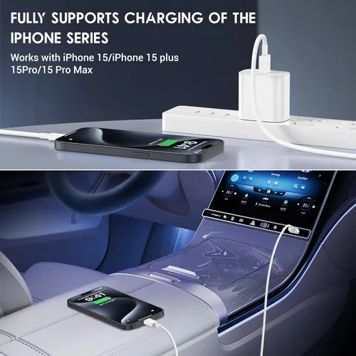 Miniatura 2 de QZIIW Pack de 4 cables Apple USB C de carga rápida de 6 pies para iPhone 17 16 15/17 16 15 Pro/17 16 15 Pro max/16 15 Plus, cable USB A a USB C
