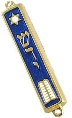 10 Mandamientos bañados en oro de 24k Mezuzá 2.7 pulgadas judío Judaica Mezuza fabricado en Israel