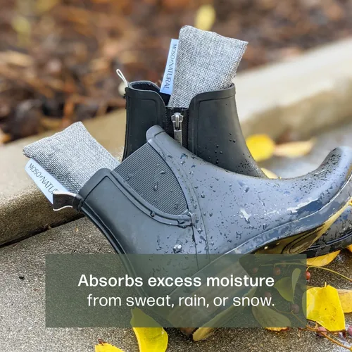Miniatura 9 de Moso Natural Insertos desodorantes para zapatos, absorbente de olores de carbón para zapatos, desodorante para bolsas de gimnasio y botas