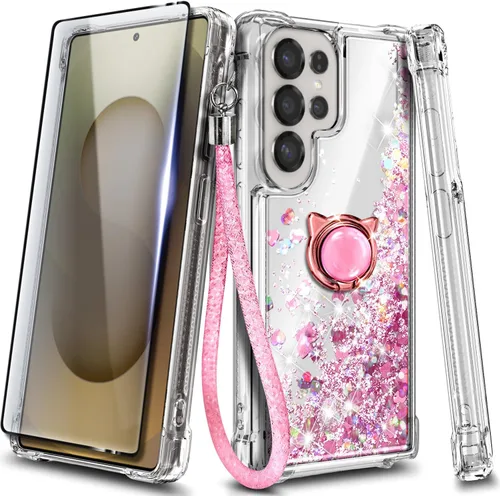 Miniatura 26 de NGB - Funda de teléfono diseñada para Samsung Galaxy S9+ Plus, morado/azul, con purpurina líquida para mujeres y niñas, con protector de pantalla