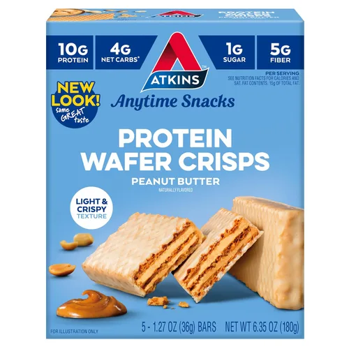 Atkins Galletas de proteína crocantes, 305405, Peanut Butter, 1