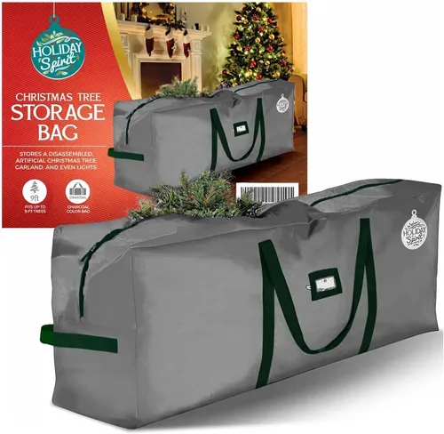 Miniatura 10 de Bolsa de almacenamiento para árbol de Navidad de Holiday Spirit para árboles de 7.5 pies, bolsa de Navidad de lona Oxford 600D resistente con asas