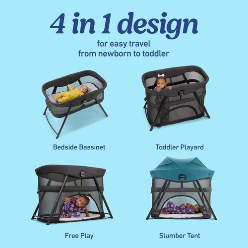 Miniatura 2 de Graco® Lite Traveler 4 en 1 Corralito con 4 modos, moisés de noche, corralito para niños pequeños, modo de tienda de juegos libres y para dormir