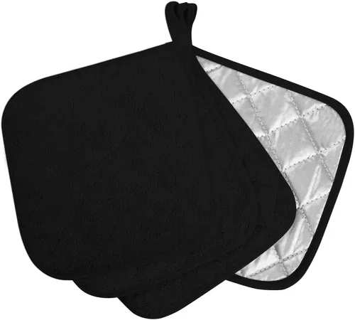 meioro Paquete de 4 agarraderas para cocina resistentes al calor, almohadillas calientes 100% algodón, juego de soportes acolchados para ollas