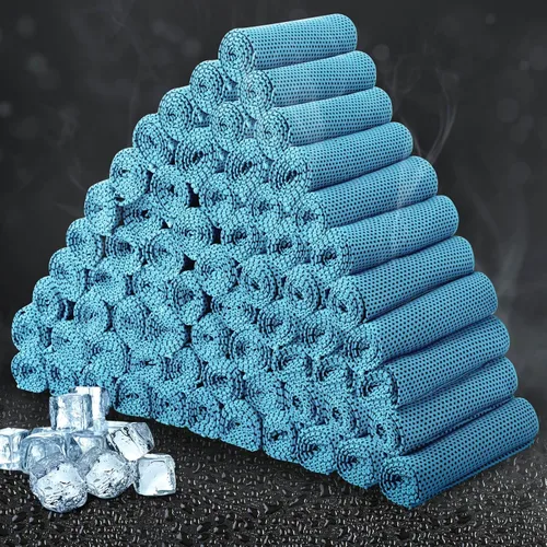 Miniatura 26 de Honoson Toalla de enfriamiento a granel – Toallas frescas para cuello y cara, microfibra transpirable y deportiva para gimnasio, yoga, viajes, Azul