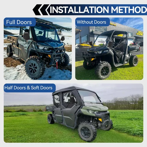 Miniatura 2 de Espejo Defender, espejo lateral UTV para sin puerta y puerta media y puerta completa, espejos UTV ajustables compatibles con Can Am Defender HD5 HD7