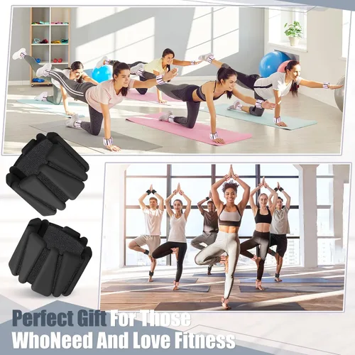 Miniatura 6 de Vinsot Pilates - Pesas de muñeca y tobillo para mujer, juego de 4 (2 libras cada una), pulseras con peso ajustables para piernas, para caminar