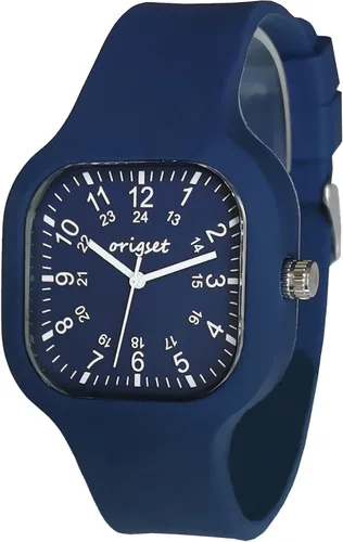 origset Reloj cuadrado para mujer, 24 horas, 3 manecillas, fácil de leer, para enfermeras, estudiantes de medicina, profesores, médicos, colorido,