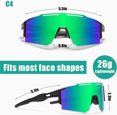 Miniatura 5 de Gafas de sol deportivas polarizadas para hombres y mujeres, gafas de sol para correr, jóvenes, ciclismo, béisbol, protección UV400 C4