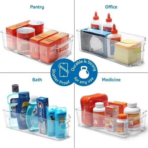 Miniatura 4 de Organizador de nevera - 8 piezas de contenedores organizadores de refrigerador - Organización y almacenamiento de despensa para nevera