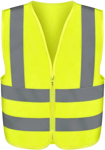 Miniatura 11 de Neiko Chaleco de seguridad de alta visibilidad ANSI Clase 2, sin bolsillo, amarillo neón, grande (L)