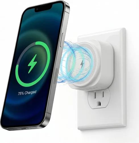 Miniatura 13 de Qi2 - Cargador inalámbrico de salida de pared, cargador magnético de teléfono compatible con MagSafe de 15 W con puerto USB-C, diseño inalámbrico