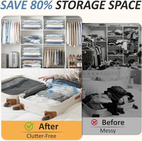 Miniatura 4 de Cozy Essential Vacuum Storage Bags, 80% Compression Vacuum Seal Space Saver Plastic Packaging Bags for Clothes, Blankets, Pillow, Bedding