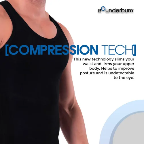 Miniatura 6 de Rounderbum Ropa interior para hombre Camiseta muscular acolchada para hombres Ropa interior Shapewear - Under Clothing Muscle Shirts para Hombre