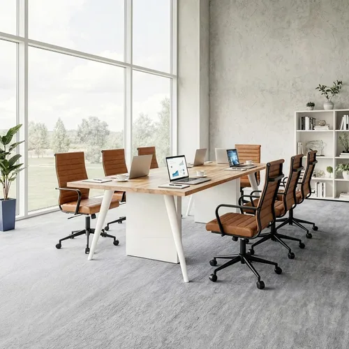 Miniatura 3 de Okeysen Silla de escritorio de oficina, sillas de sala de conferencias, silla giratoria ejecutiva ergonómica moderna, altura ajustable, silla