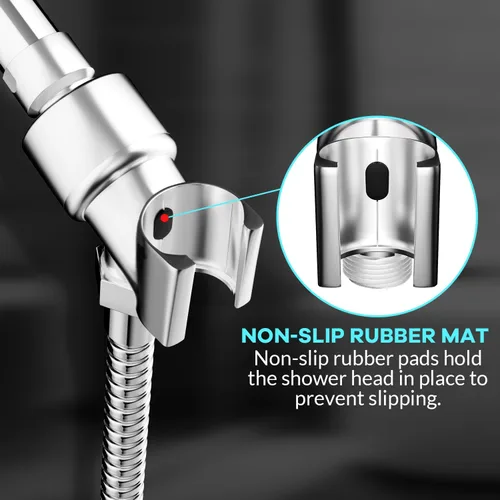Miniatura 6 de Soporte de Cabezal de Ducha para Duchas de Mano, Montura de Brazo de Ducha Ajustable con Junta Esférica Giratoria, Soporte Premium de ABS, Conecta