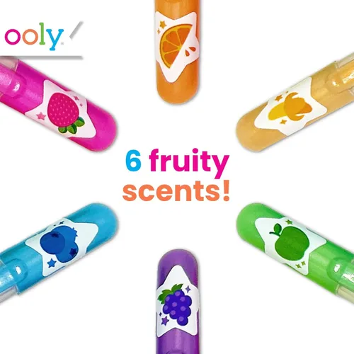 Miniatura 7 de Ooly Yummy Yummy - Juego de 6 bolígrafos de gel perfumados metálicos, con tinta de gel perfumada afrutada, escribe en papel negro, punta de 0.039
