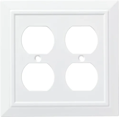 Franklin Placa de pared/placa para interruptores/funda, simple, de arquitectura clásica, de bronce, Blanco, W35242-PW-C
