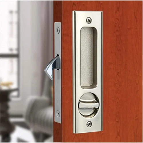Miniatura 8 de LWZH Cerradura de puerta de bolsillo de privacidad negro mate de 6.3 pulgadas, cerradura de manija empotrada invisible con llaves, cerradura