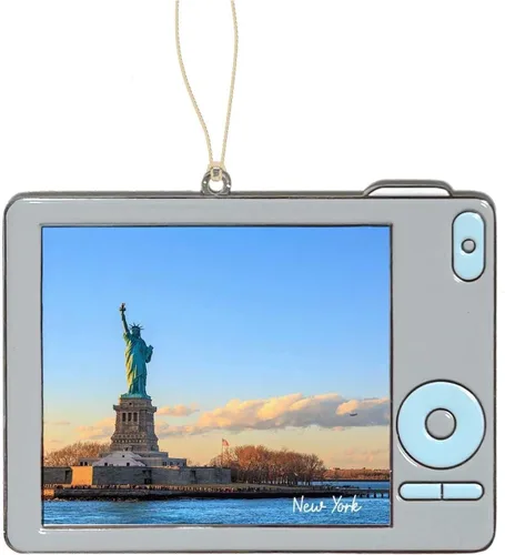 Adorno de Navidad de Nueva York,Recuerdo del ornamento del metal,Decoraciones colgantes del árbol de Navidad
