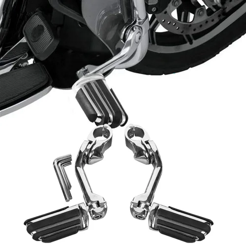 Miniatura 21 de TCMT Estribo corto de montaje en ángulo para carretera de 1 1/4 pulgadas para Harley Touring Road King Street Glide Road Glide Electra Glide Softail
