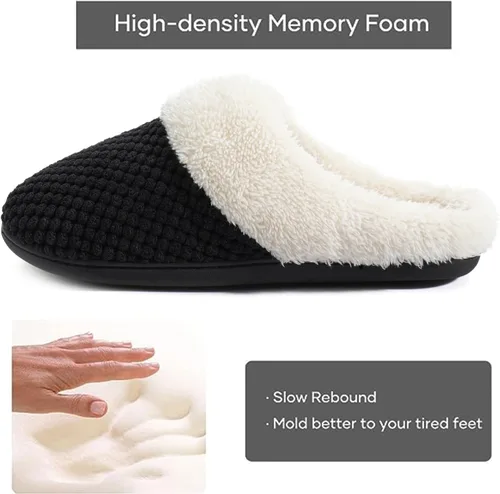 Miniatura 3 de ULTRAIDEAS Pantuflas de forro polar cómodas para mujer, de espuma viscoelástica, sin cordones, para interiores y exteriores